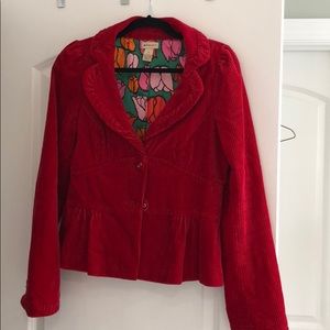 Anthropologie Elvenses Red Corduroy Jacket 8